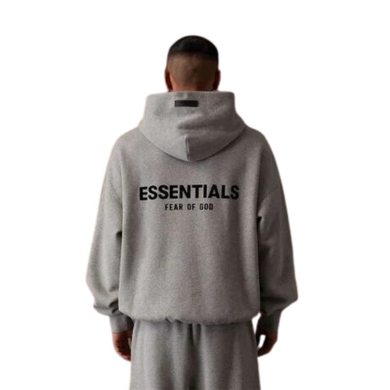 Fear Of God Essentials Dark Oatmeal Gray Hoodie Size Large Authentic NWT Pullover Fleece