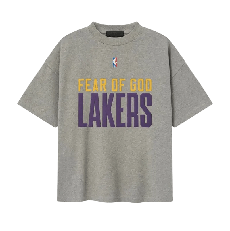 Fear of God Essentials Lakers 90s Tee Concrete Heather - Im Your Wardrobe