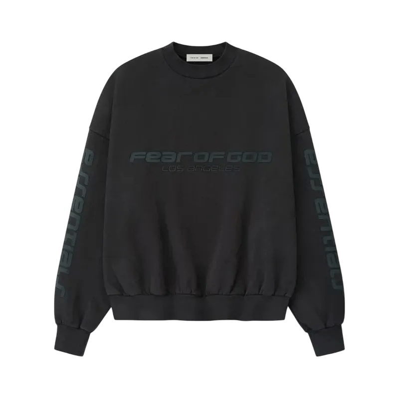 Fear of God Essentials Los Angeles Heavy Fleece Cropped Sweatshirt Vintage Black - Im Your Wardrobe