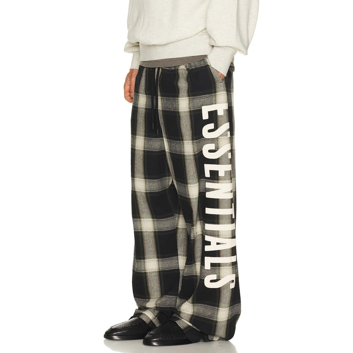 Fear of God Essentials Lounge Pant Iron Grey Plaid - Im Your Wardrobe