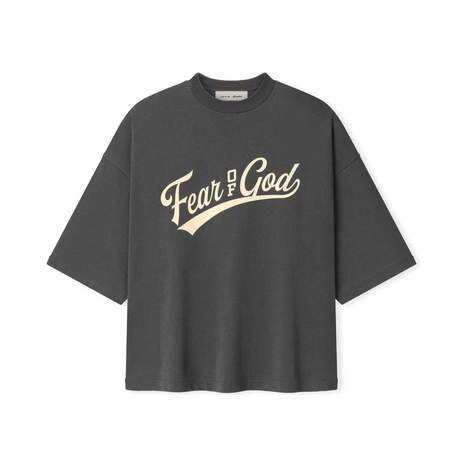 Fear of God Essentials Merch Tee Boxy Fit Crackle 26 Iron Grey - Im Your Wardrobe