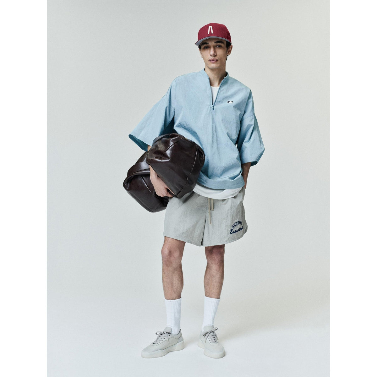 Fear of God Essentials MLB 3/4 Sleeve Pullover Stone Blue - Im Your Wardrobe