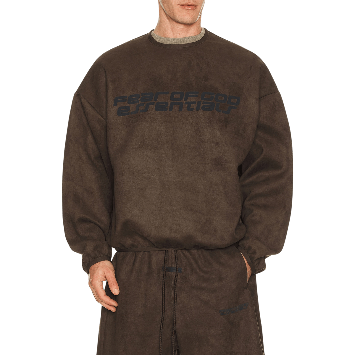 Fear of God Essentials Modern Crewneck Sweatshirt Brown - Im Your Wardrobe