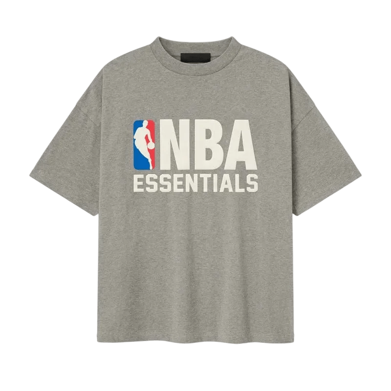 Fear of God Essentials NBA 90s Tee Concrete Heather - Im Your Wardrobe
