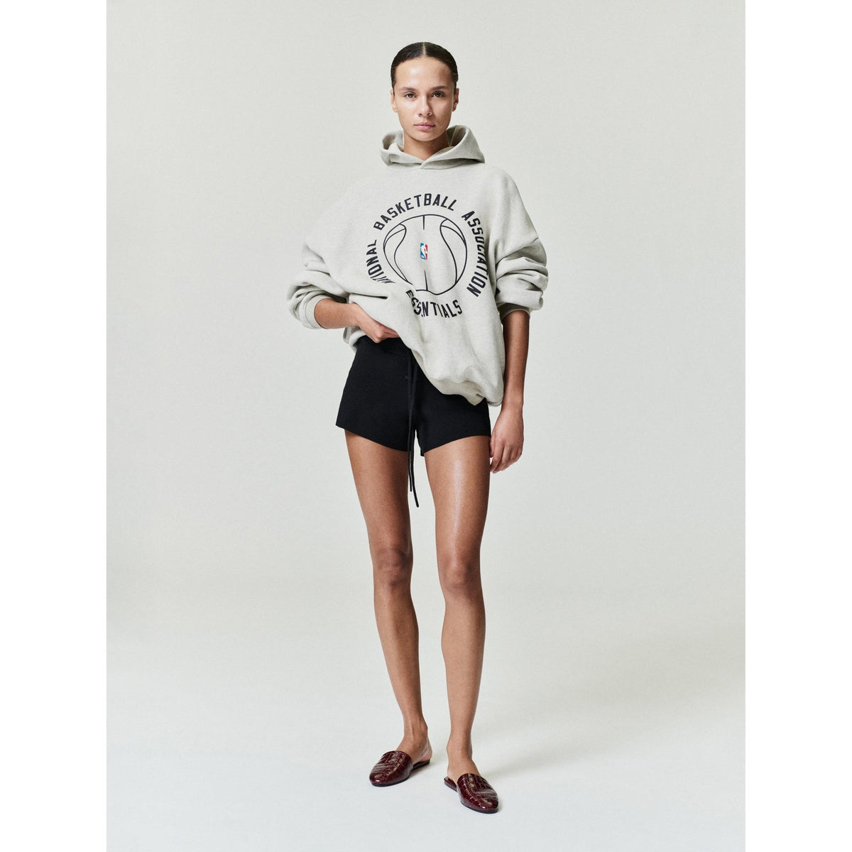 Fear of God Essentials NBA X Barkley Hendricks 90s Hoodie Heather Stone W/ Heather Rib - Im Your Wardrobe