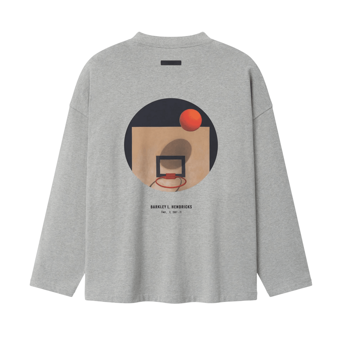 Fear Of God Essentials NBA X Barkley Hendricks Long Sleeve V - Neck Tee Concrete Heather - Im Your Wardrobe