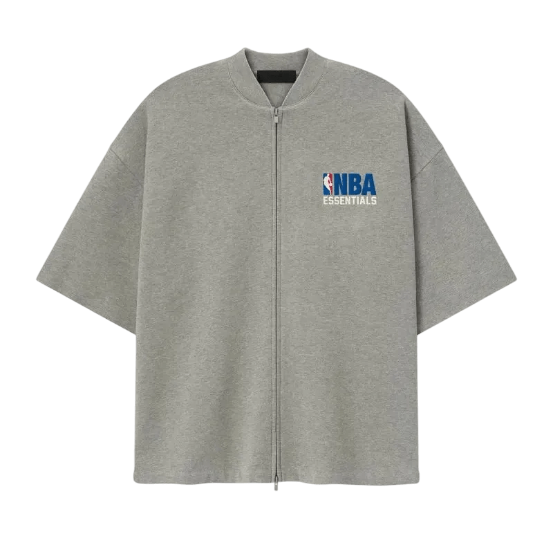 Fear of God Essentials NBA Zip Up Jacket Concrete Heather - Im Your Wardrobe