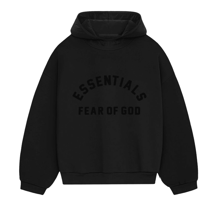 Fear of God Essentials Nylon Fleece Hoodie Jet Black/Jet Black (SS24) - Im Your Wardrobe