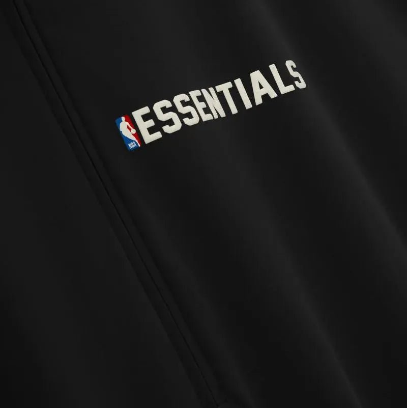 Fear of God Essentials Nylon NBA 1/2 Zip Track Jacket Black - Im Your Wardrobe