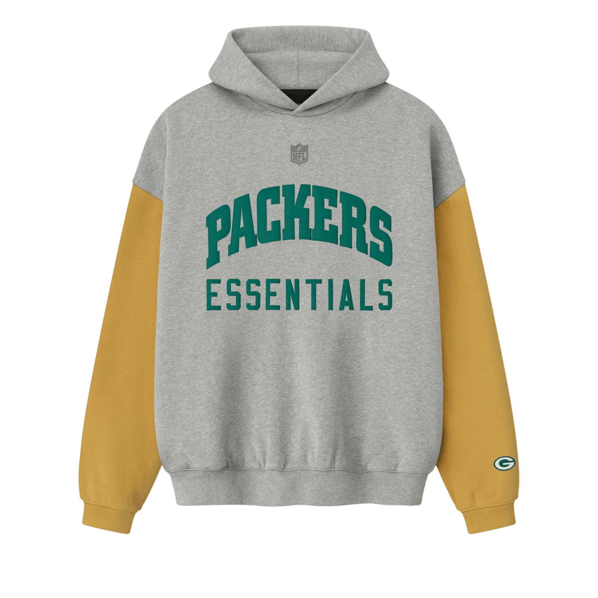 Fear of God Essentials Packers Sport Hoodie Concrete Heather/Canyon - Im Your Wardrobe