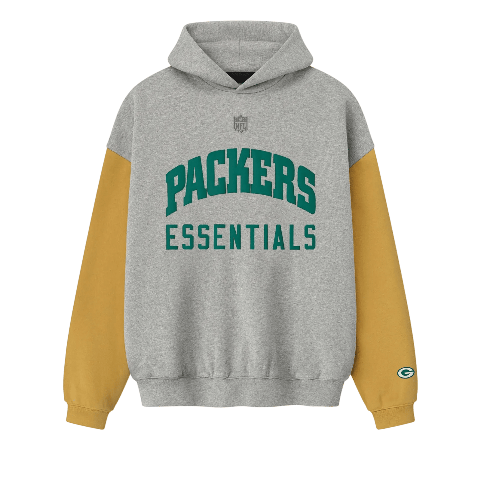 Fear of God Essentials Packers Sport Hoodie Concrete Heather/Canyon - Im Your Wardrobe