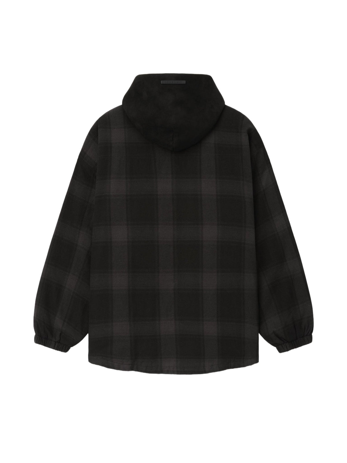 Fear of God Essentials Padded Shirt Jacket Overdyed Vintage Black Plaid - Im Your Wardrobe
