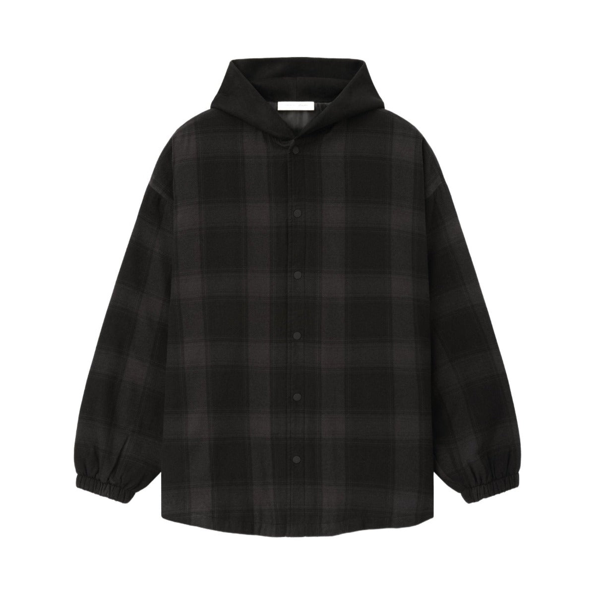 Fear of God Essentials Padded Shirt Jacket Overdyed Vintage Black Plaid - Im Your Wardrobe