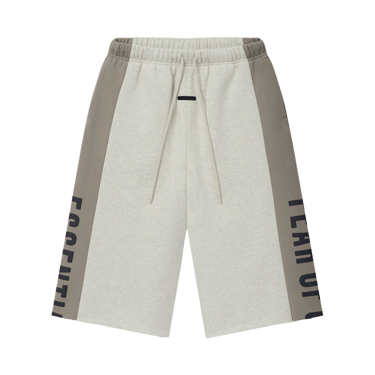 Fear of God Essentials Panelled Raw Cut Off Sweatpant Vanilla Heather/Seal (SS26) - Im Your Wardrobe