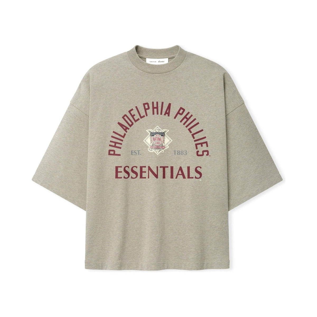 Fear of God Essentials Phillies National League Merch Tee Seal Heather - Im Your Wardrobe
