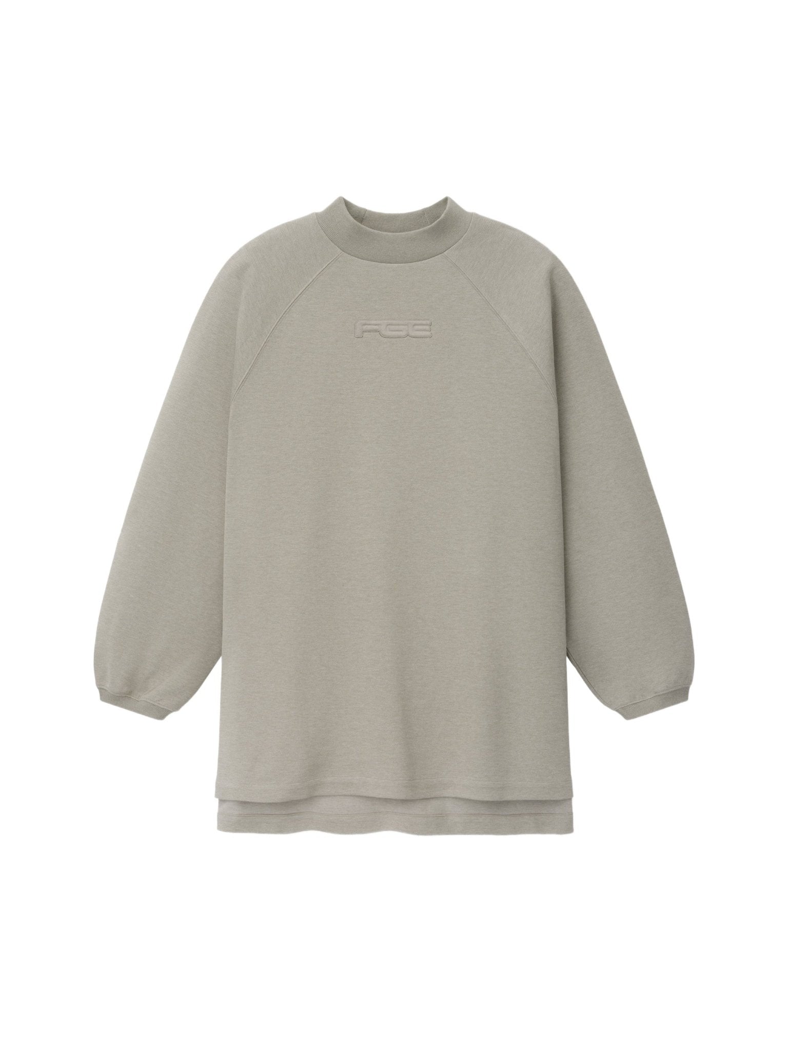 Fear of God Essentials Pique 90s Relaxed Mockneck Raglan LS Tee Pyrite Heather - Im Your Wardrobe