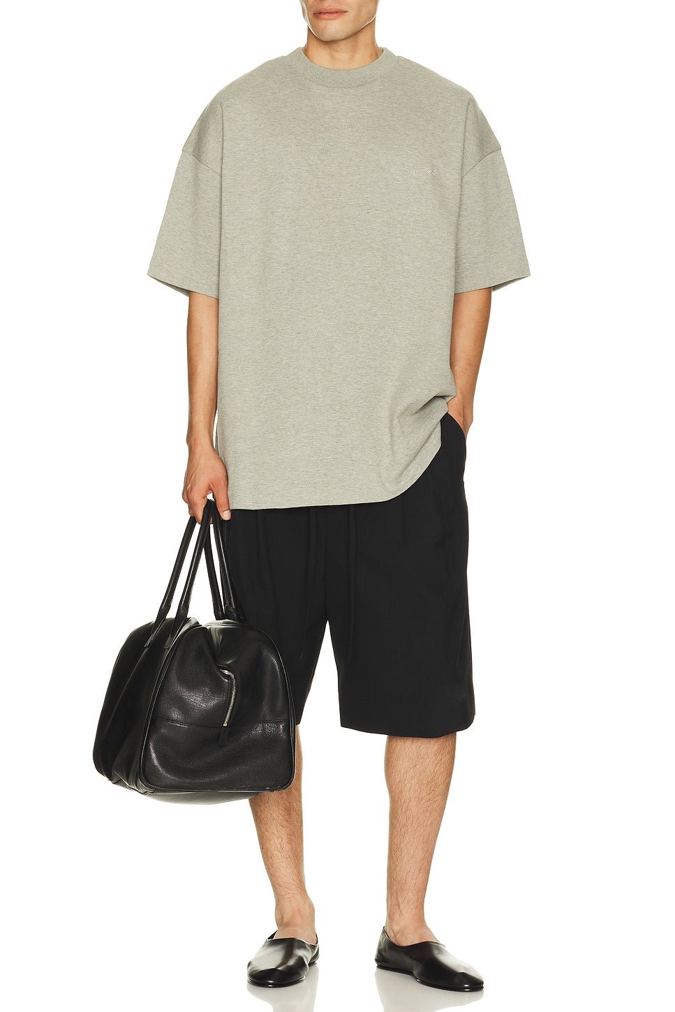 Fear of God Essentials Pique Signature 90s Tee Concrete Heather - Im Your Wardrobe