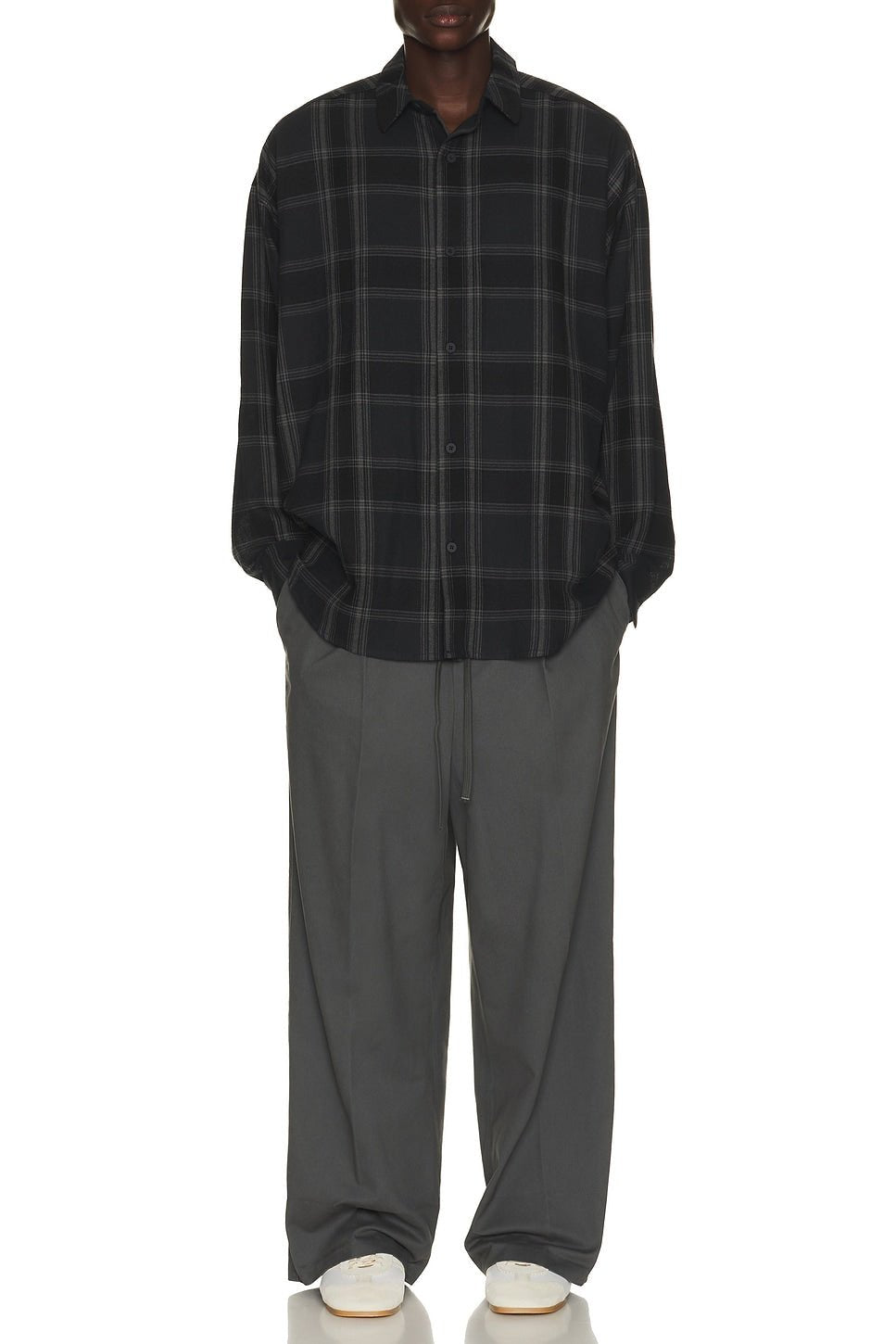 Fear of God Essentials Pleat Front Drawstring Pant Iron Grey - Im Your Wardrobe