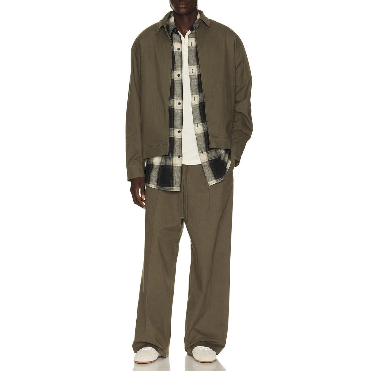 Fear of God Essentials Pleat Front Drawstring Pant Moss - Im Your Wardrobe