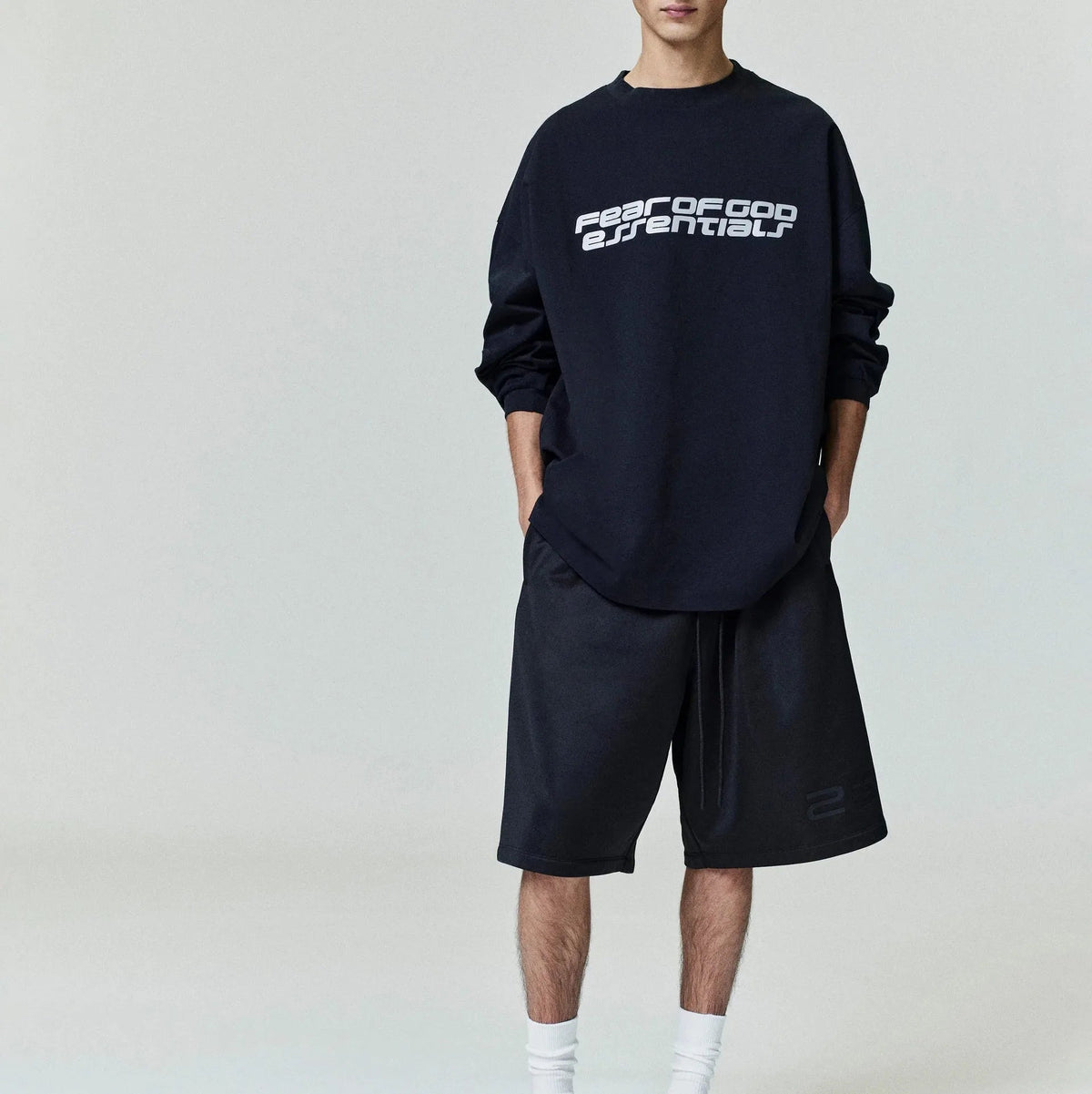 Fear of God Essentials Ponte 90s Long Sleeve Tee Vintage Black - Im Your Wardrobe