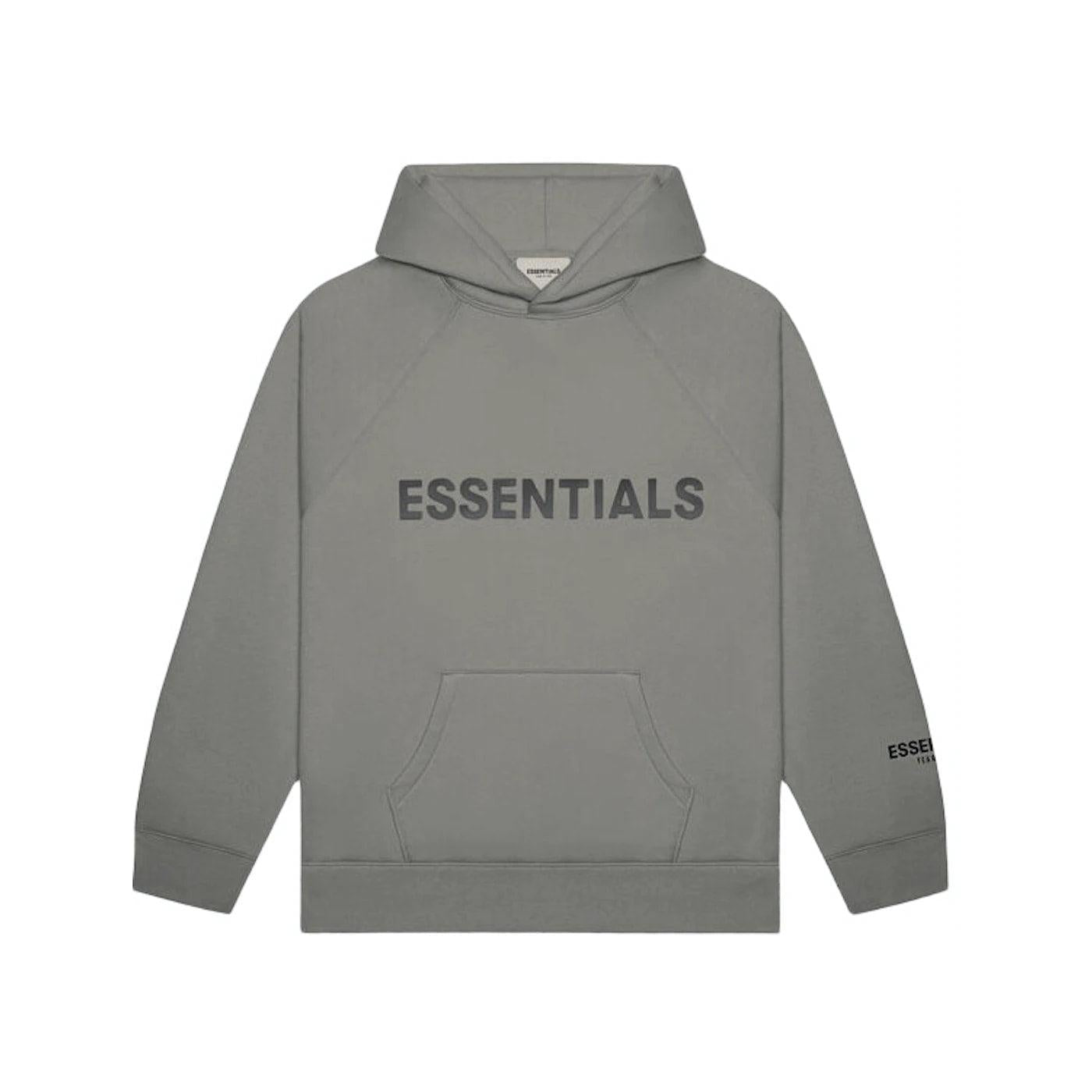 Fear of God Essentials Pullover Hoodie Applique Logo Gray Flannel/Charcoal - Im Your Wardrobe