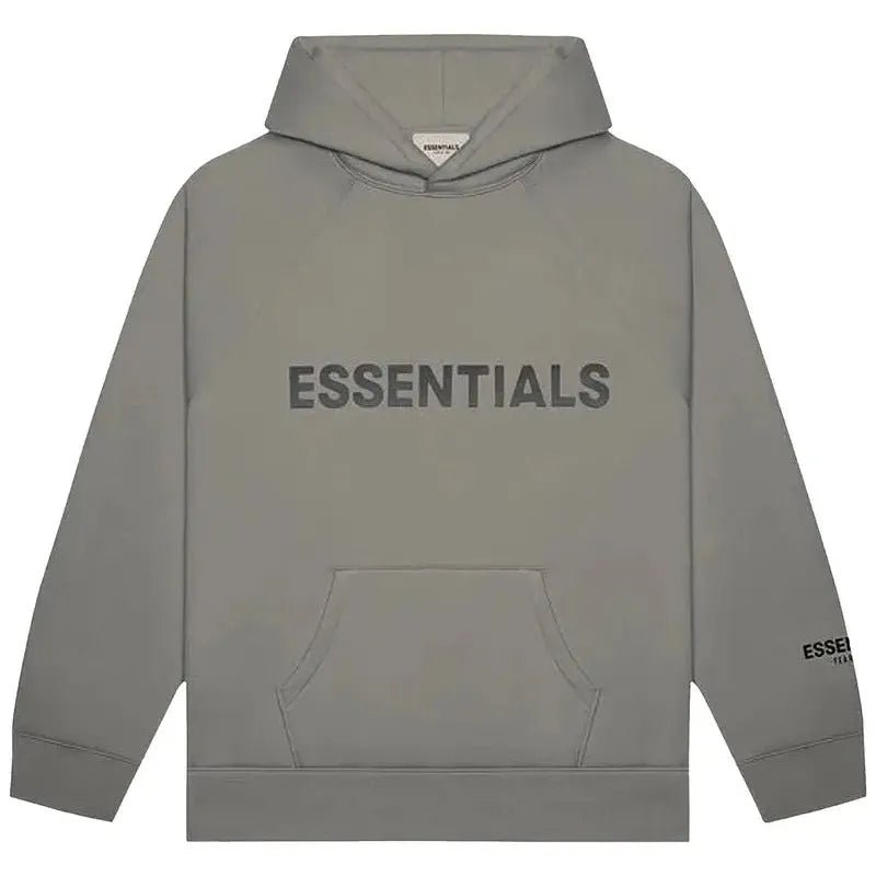 Fear of God Essentials Pullover Hoodie Applique Logo Gray Flannel/Charcoal