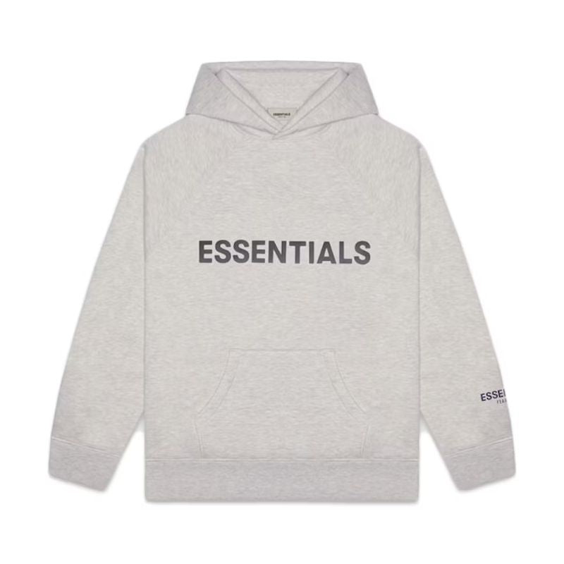 Fear of God Essentials Pullover Hoodie Applique Logo &#39;Heather Oatmeal&#39; (FW20) - Im Your Wardrobe