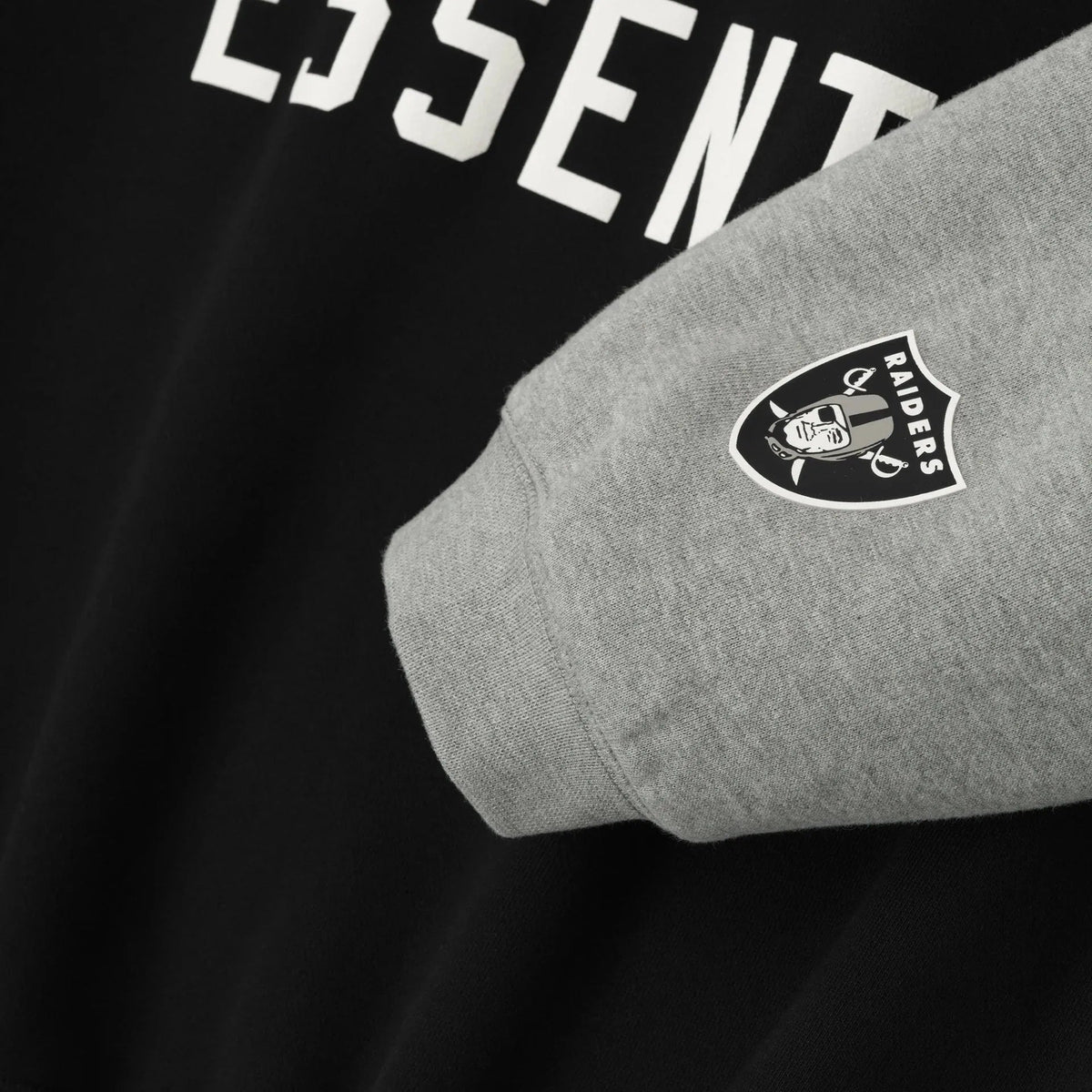 Fear of God Essentials Raiders Sport Hoodie Black/Concrete Heather - Im Your Wardrobe