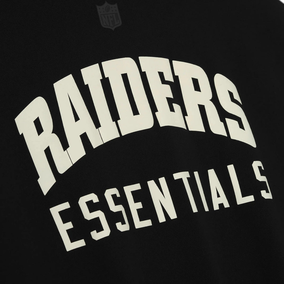 Fear of God Essentials Raiders Sport Hoodie Black/Concrete Heather - Im Your Wardrobe