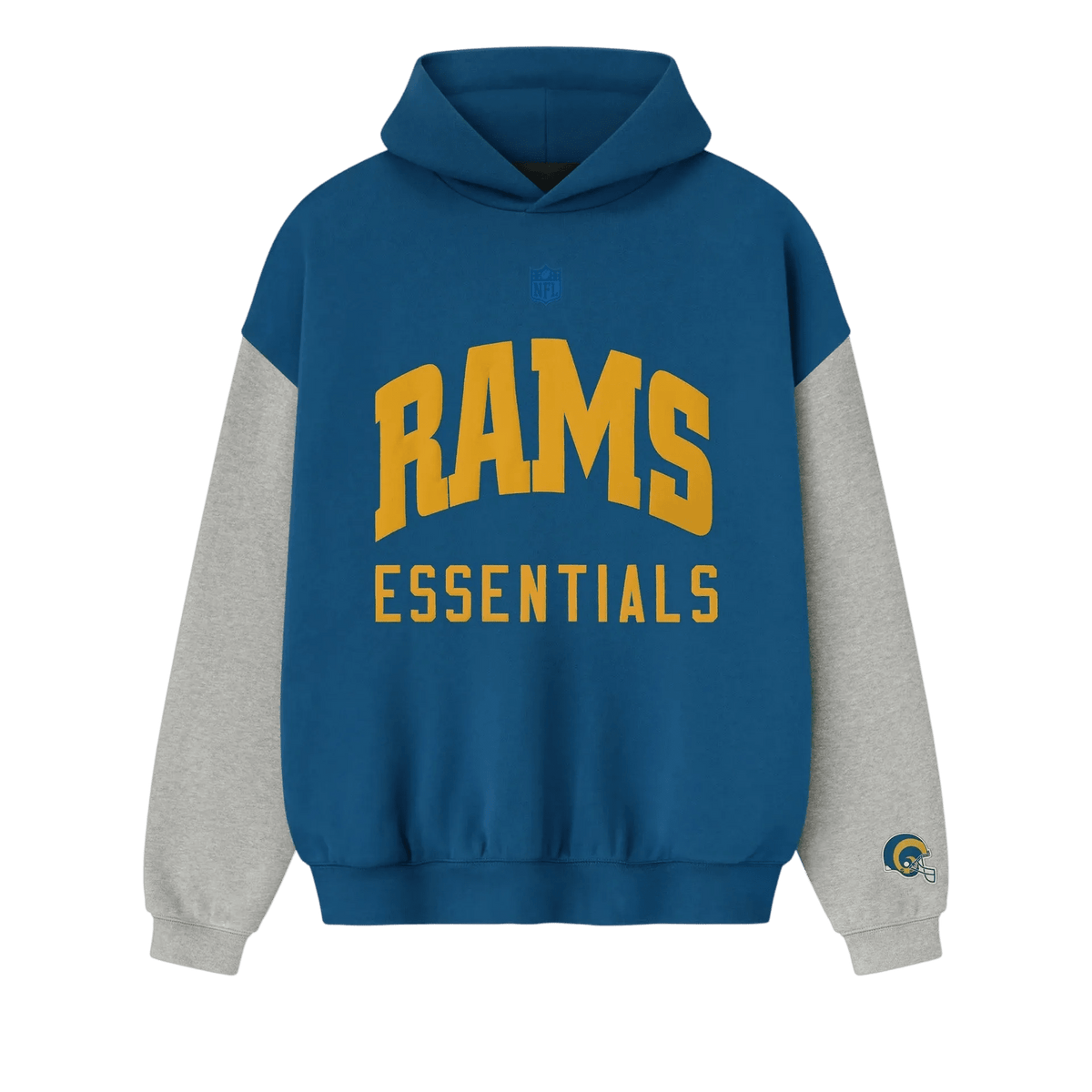 Fear of God Essentials Rams Sport Hoodie Blue Sapphire/Concrete Heather - Im Your Wardrobe