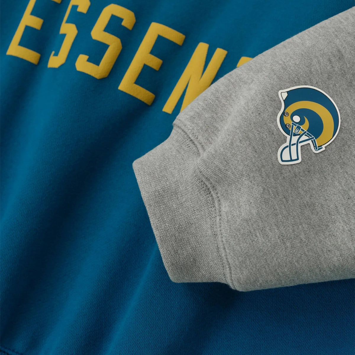 Fear of God Essentials Rams Sport Hoodie Blue Sapphire/Concrete Heather - Im Your Wardrobe