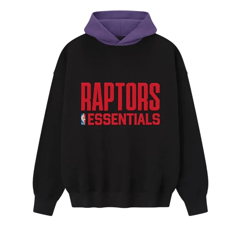 Fear of God Essentials Raptors Sport Hoodie Black/Purple Reign - Im Your Wardrobe
