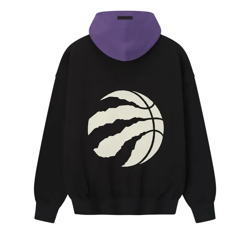 Fear of God Essentials Raptors Sport Hoodie Black/Purple Reign - Im Your Wardrobe