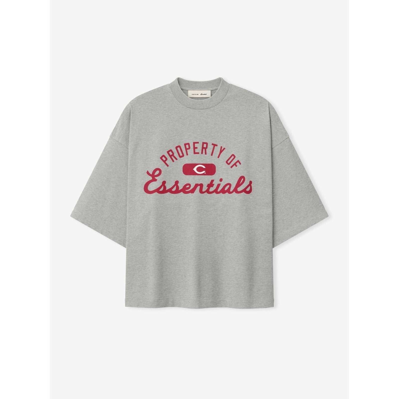 Fear of God Essentials Reds Merch Tee Concrete Heather - Im Your Wardrobe
