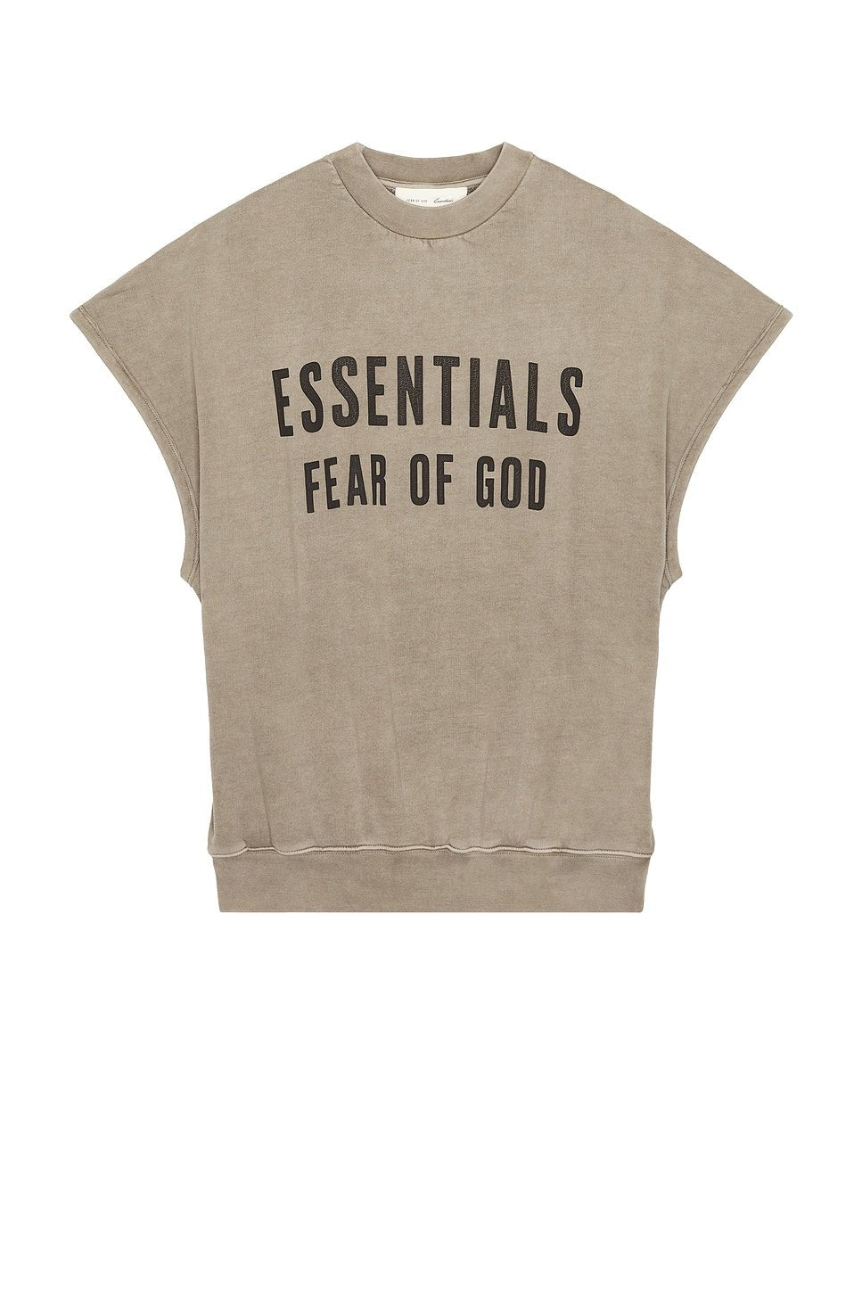 Fear of God Essentials Relaxed Fleece Cutoff Sweatshirt Washed Seal - Im Your Wardrobe