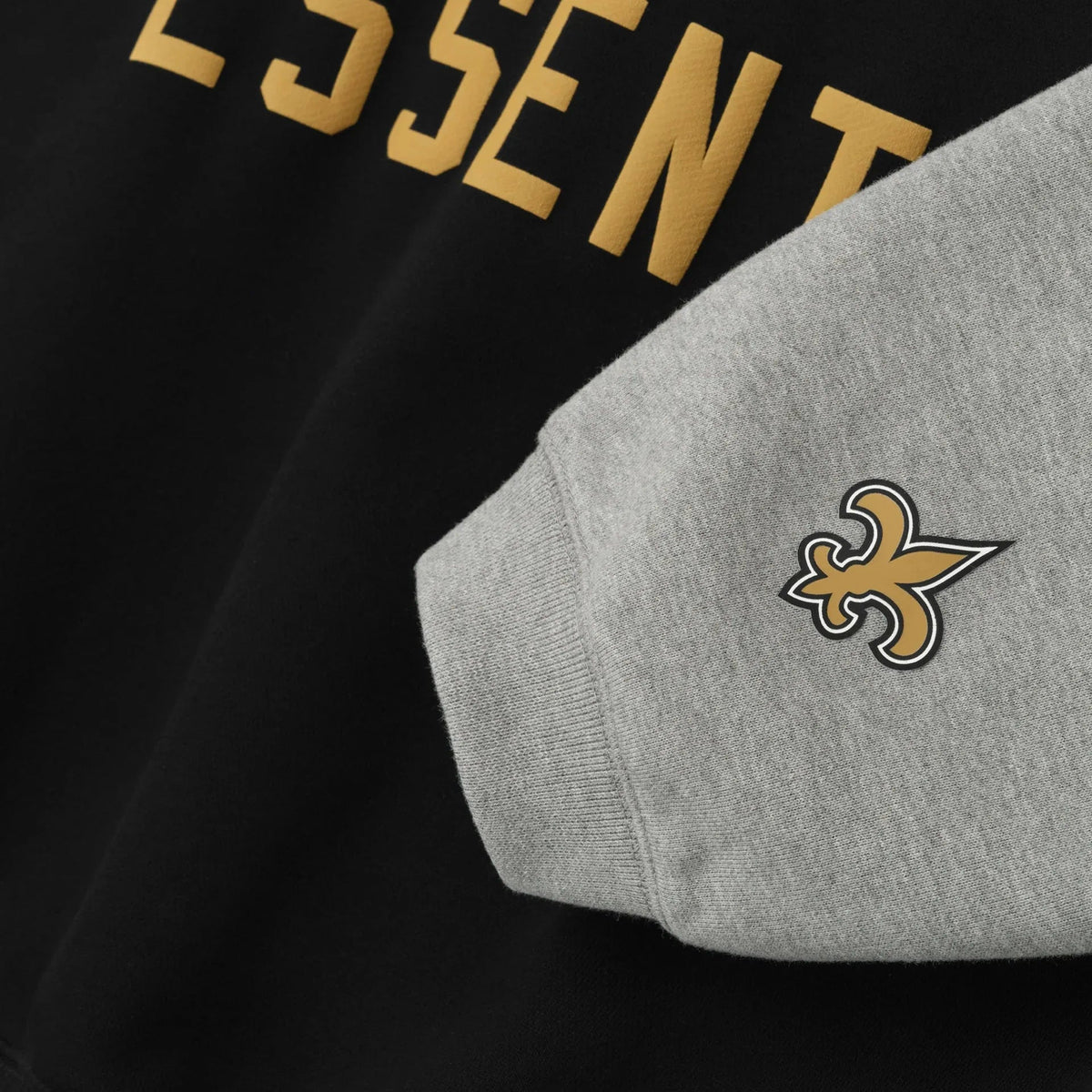 Fear of God Essentials Saints Sport Hoodie Black/Concrete Heather - Im Your Wardrobe