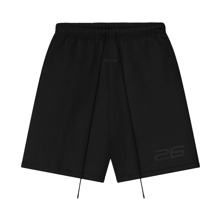 Fear of God Essentials Satin Fleece Relaxed Sweatshort Vintage Black (FW25) - Im Your Wardrobe