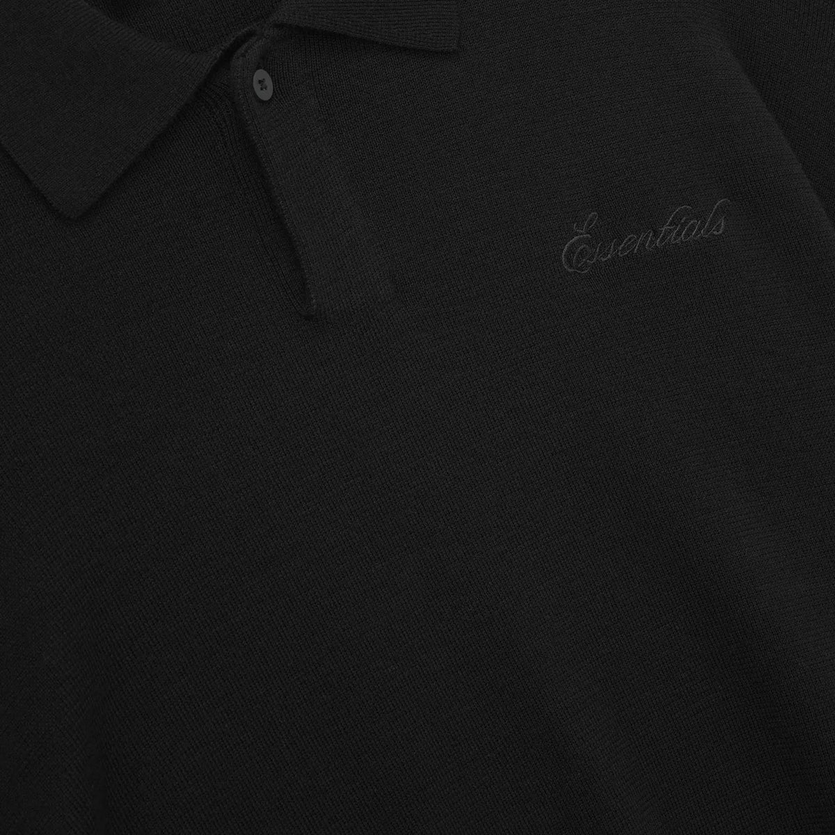 Fear Of God Essentials Signature 90s Knit Polo Vintage Black - Im Your Wardrobe