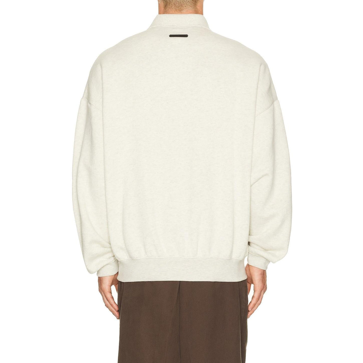 Fear of God Essentials Signature 90's Polo Sweatshirt Oatmeal Heather Light Heather - Im Your Wardrobe