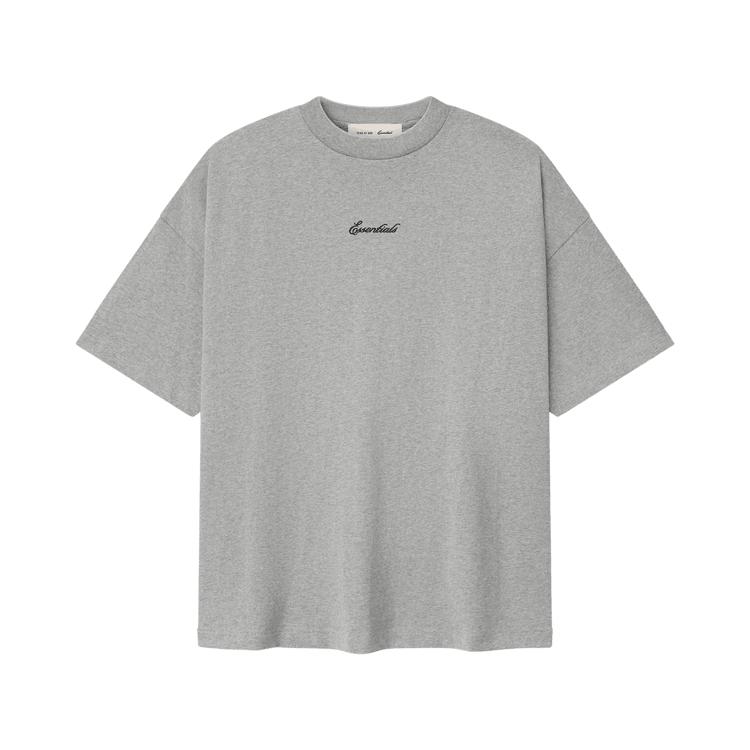 Fear of God Essentials Signature 90s Short-Sleeve Tee II Concrete Heather (SS26) - Im Your Wardrobe