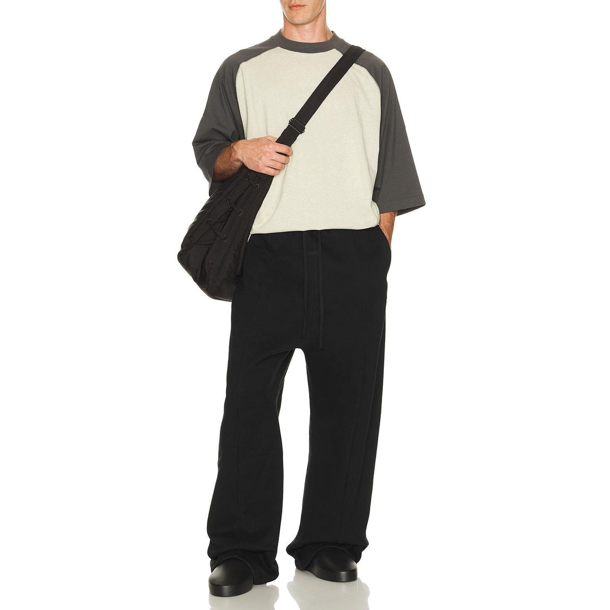 Fear of God Essentials Signature Baseball Tee Heather Stone Iron Grey - Im Your Wardrobe