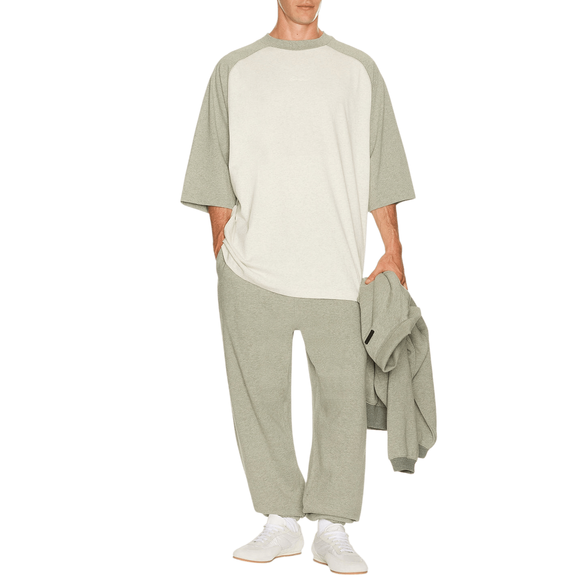 Fear of God Essentials Signature Baseball Tee Oatmeal Concrete Heather - Im Your Wardrobe