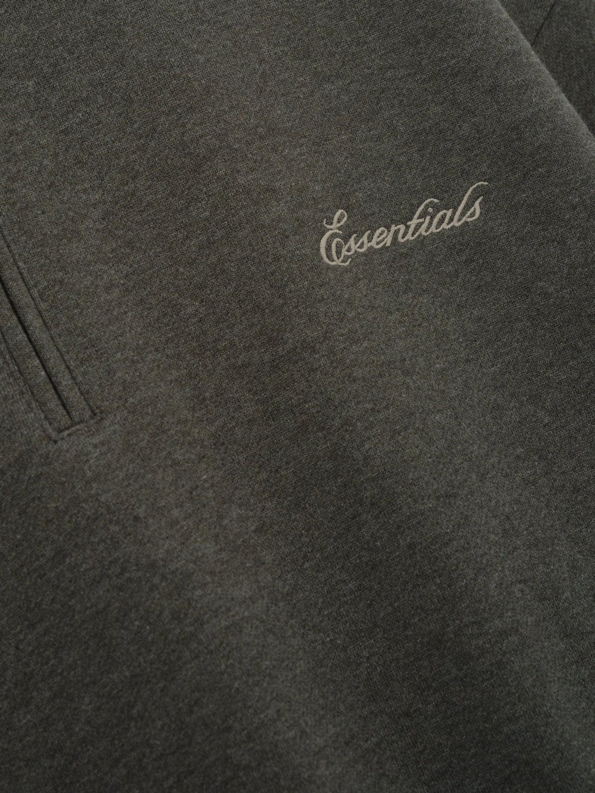 Fear of God Essentials Signature Classic Half Zip Sweatshirt Ash Heather - Im Your Wardrobe