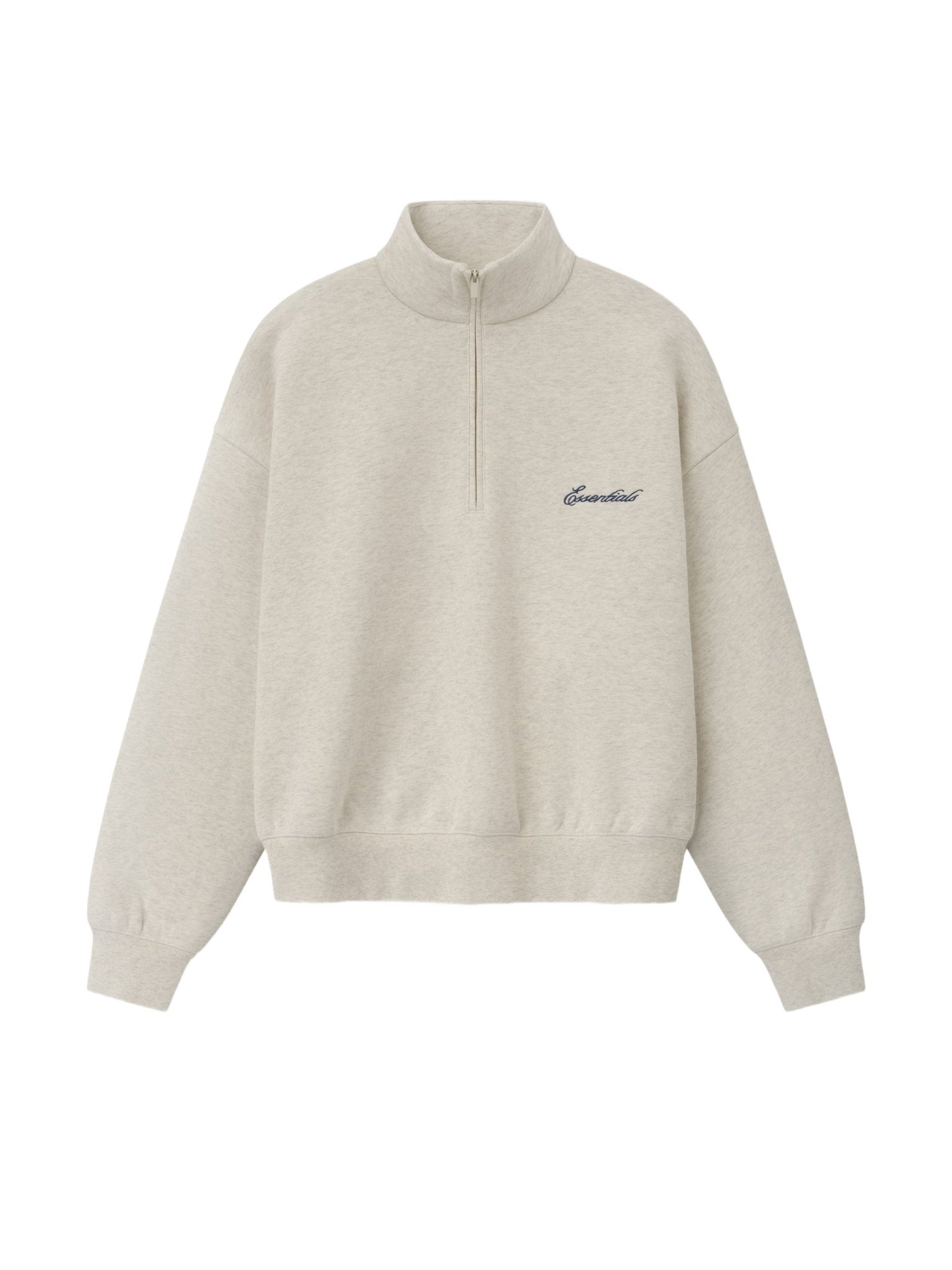 Fear of God Essentials Signature Classic Half Zip Sweatshirt Marble Heather - Im Your Wardrobe