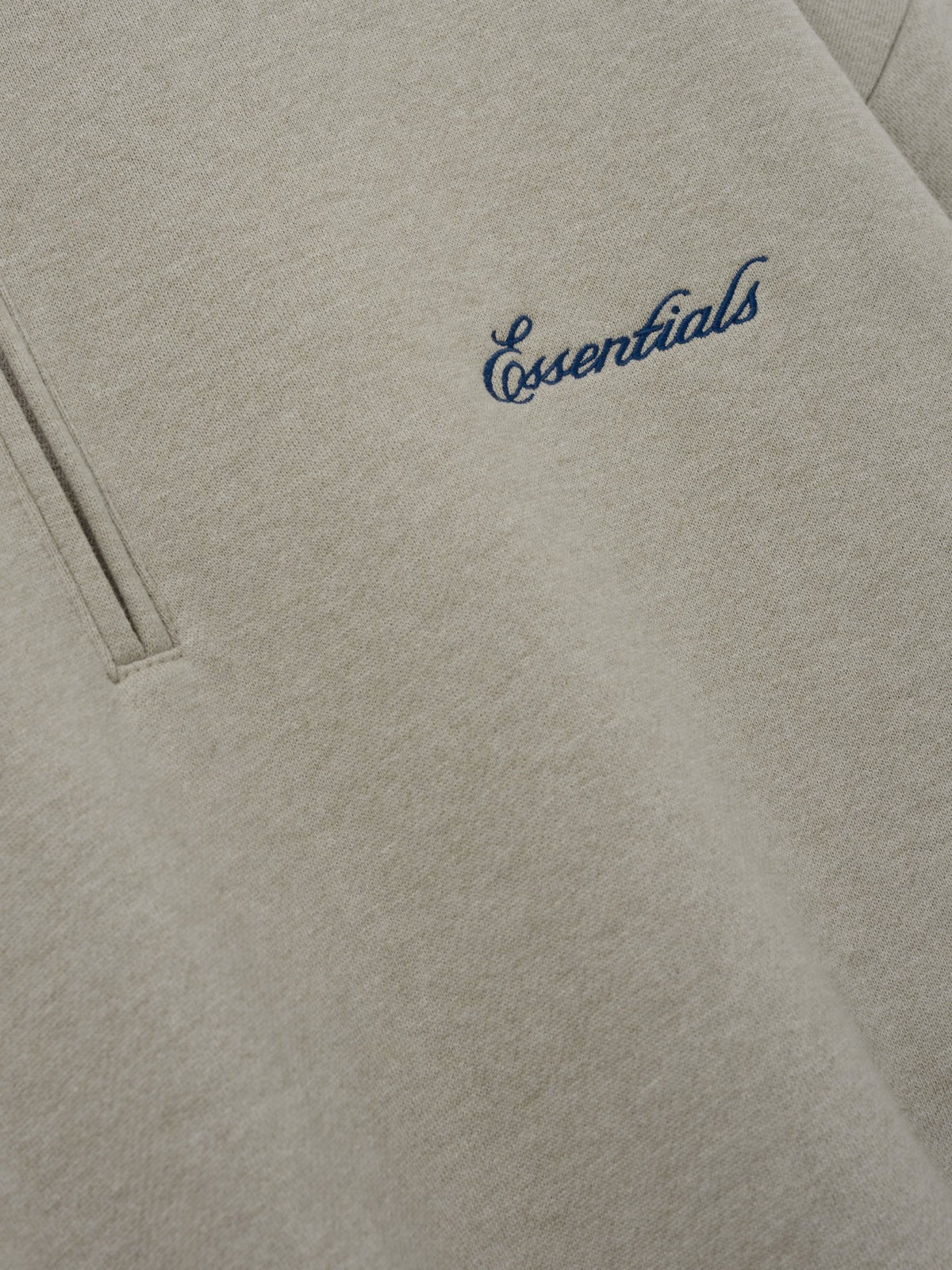 Fear of God Essentials Signature Classic Half Zip Sweatshirt Pyrite Heather - Im Your Wardrobe