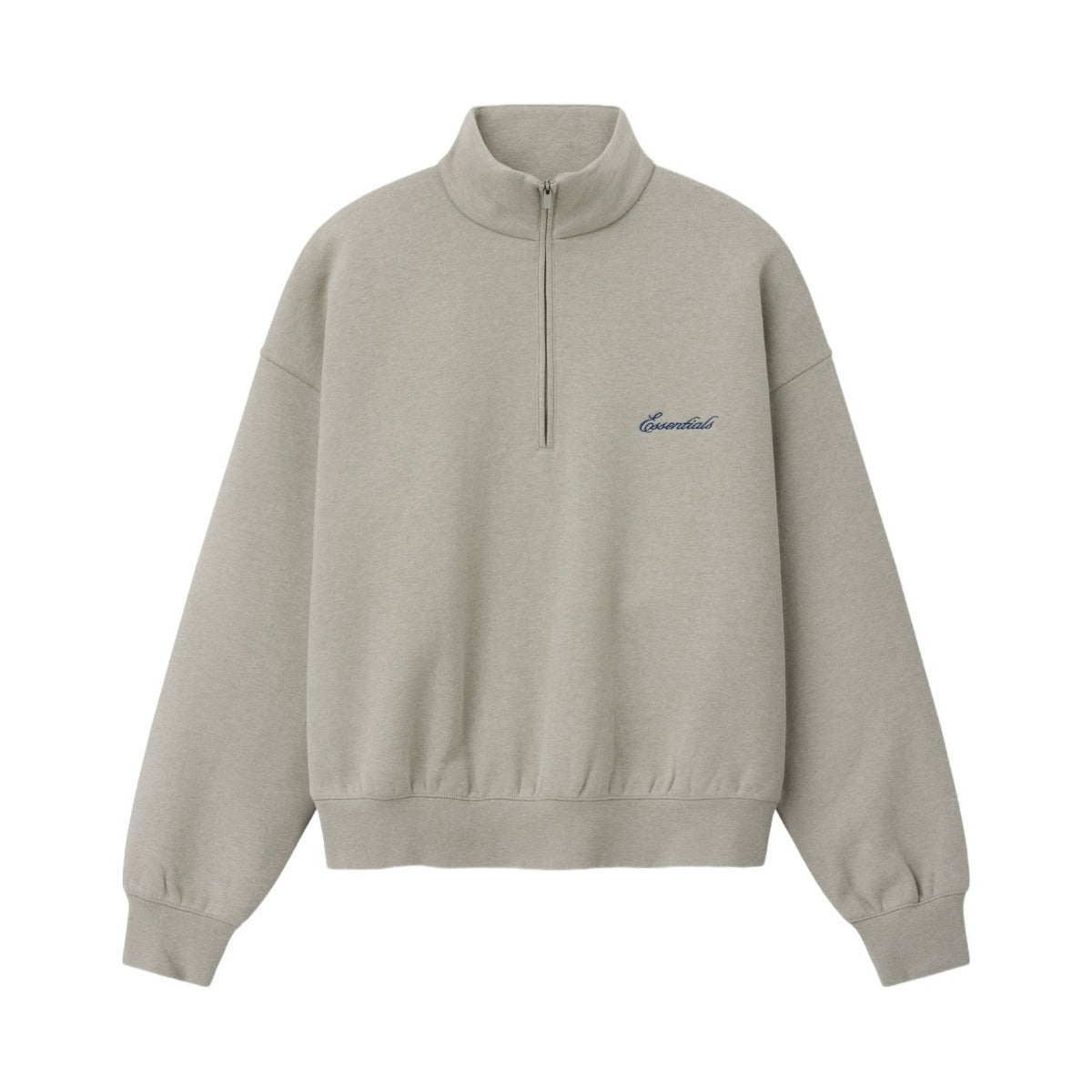 Fear of God Essentials Signature Classic Half Zip Sweatshirt Pyrite Heather - Im Your Wardrobe