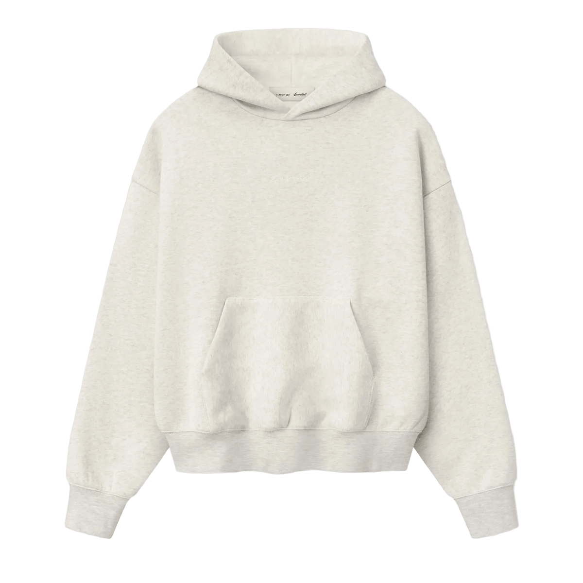 Fear Of God Essentials Signature Classic Hoodie Oatmeal Heather/Light Heather - Im Your Wardrobe