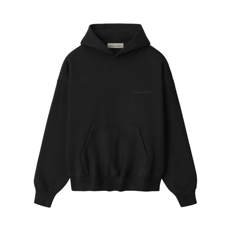 Fear of God Essentials Signature Classic Hoodie Vintage Black (SS26) - Im Your Wardrobe