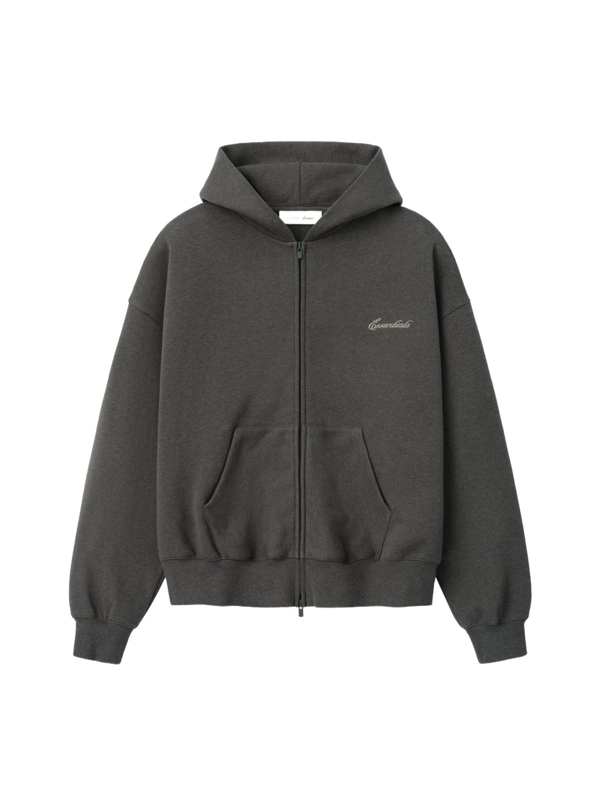 Fear of God Essentials Signature Classic Zip Up Hoodie Ash Heather - Im Your Wardrobe