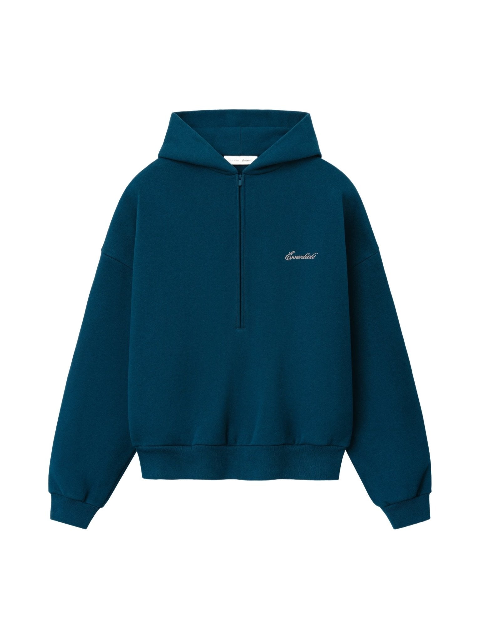Fear of God Essentials Signature Lounge Half Zip Hoodie Night Sea - Im Your Wardrobe